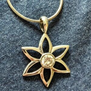 Vintage SILPADA Daisy Flower CZ Pendant & Chain S1195